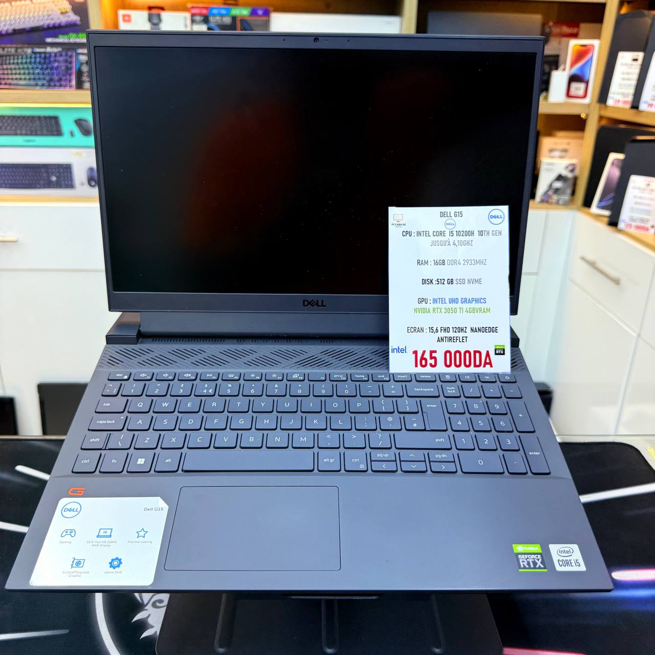 DELL DELL G5 INTEL I5 10200H 16GB 512SSD RTX 3050TI 4GBVRAM 15.6'' 120HZ - LAPTOP vue 5