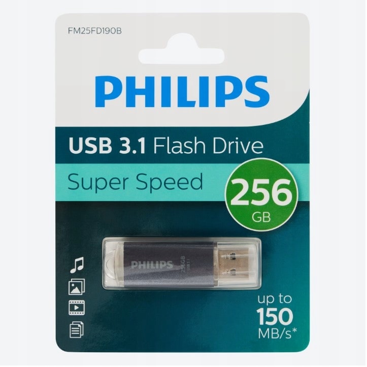 PHILIPS PHILIPS USB FLASH DRIVE – 256 GO – UP TO 150 MO/S – USB 3.1 – SUPER SPEED – COMPACTE – GRIS - ACCESSOIRES vue 3