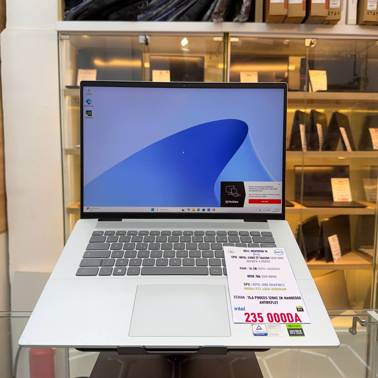 DELL DELL INSPIRON 16 INTEL CORE I7 13700H NVIDIA RTX 4060 16GB RAM 1TB SSD ECRAN 2K 120HZ  - LAPTOP vue 3