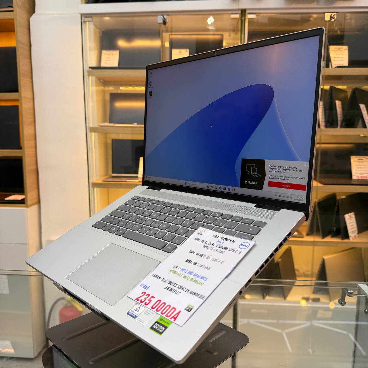 DELL DELL INSPIRON 16 INTEL CORE I7 13700H NVIDIA RTX 4060 16GB RAM 1TB SSD ECRAN 2K 120HZ  - LAPTOP vue 7