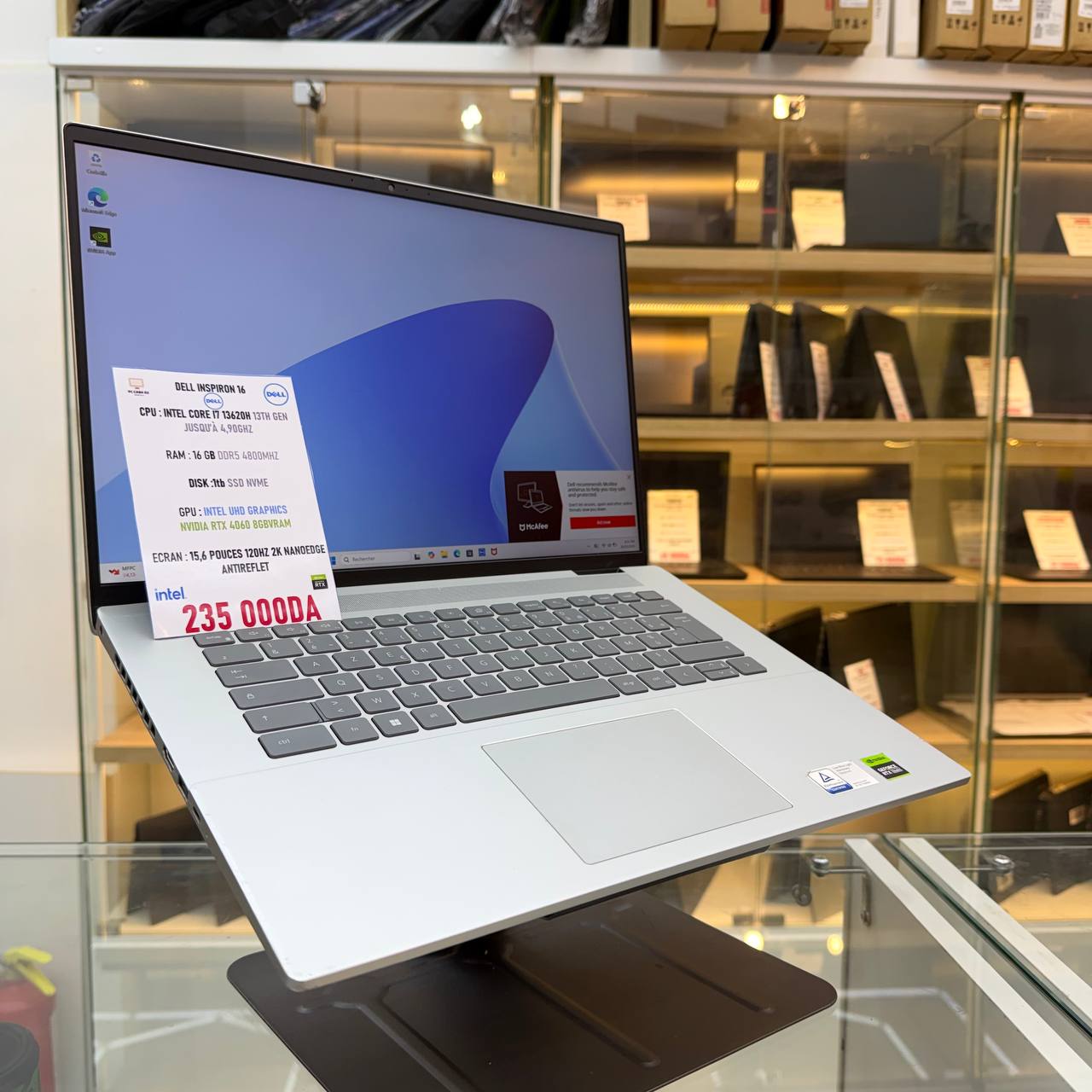 DELL DELL INSPIRON 16 INTEL CORE I7 13700H NVIDIA RTX 4060 16GB RAM 1TB SSD ECRAN 2K 120HZ  - LAPTOP vue 8