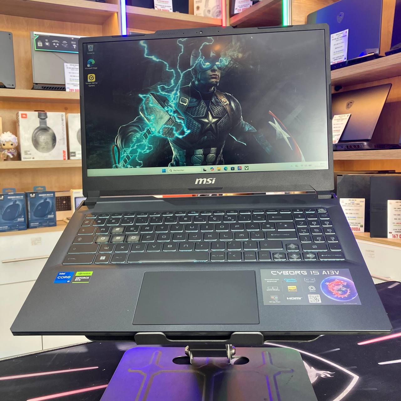 MSI MSI CYBORG 15 A13V CORE I5 13420H 16GB 512SSD RTX4060 8GBVRAM 15.6 FHD 144HZ - LAPTOP vue 2
