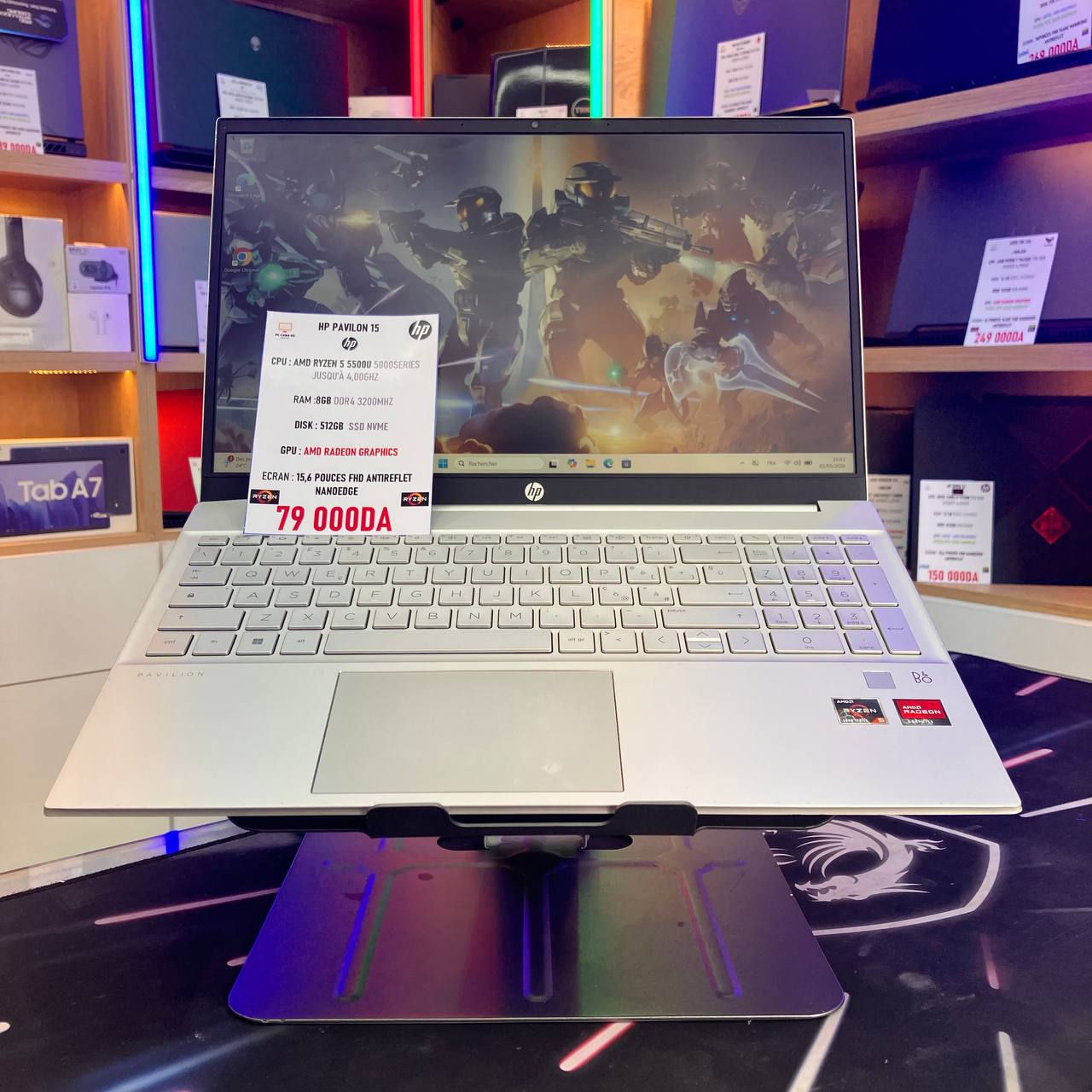 HP  HP PAVILION 15 RYZEN 5 5500U 8GB 512SSD 15.6FHD - LAPTOP vue 3
