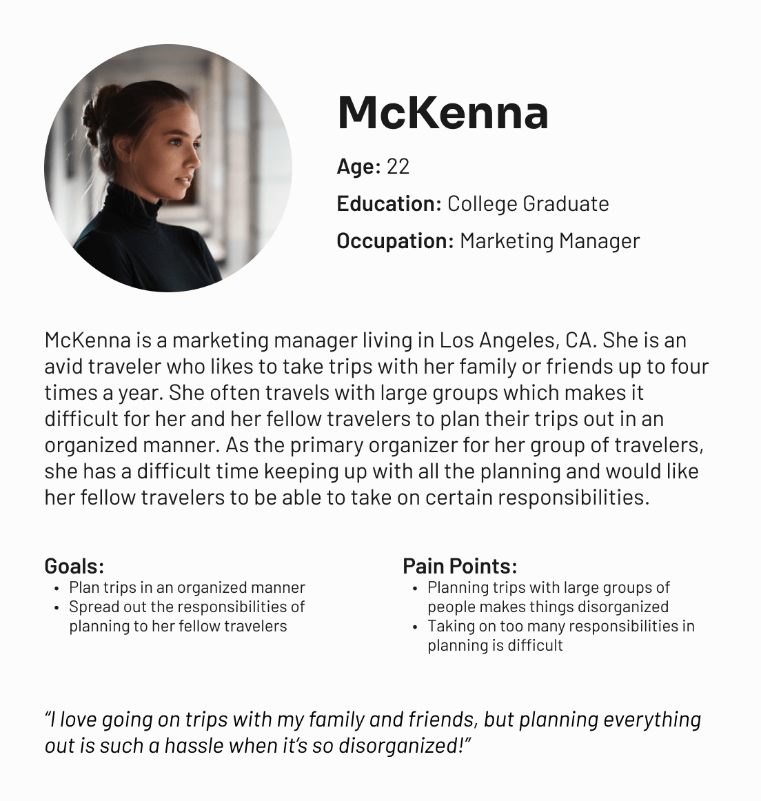 Travlr User Persona