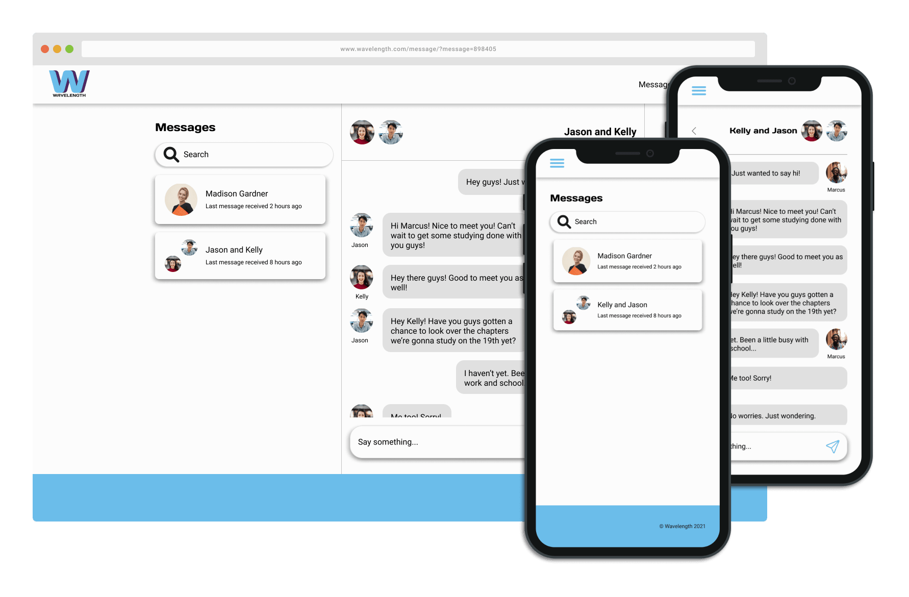 Wavelength Messages Mockup