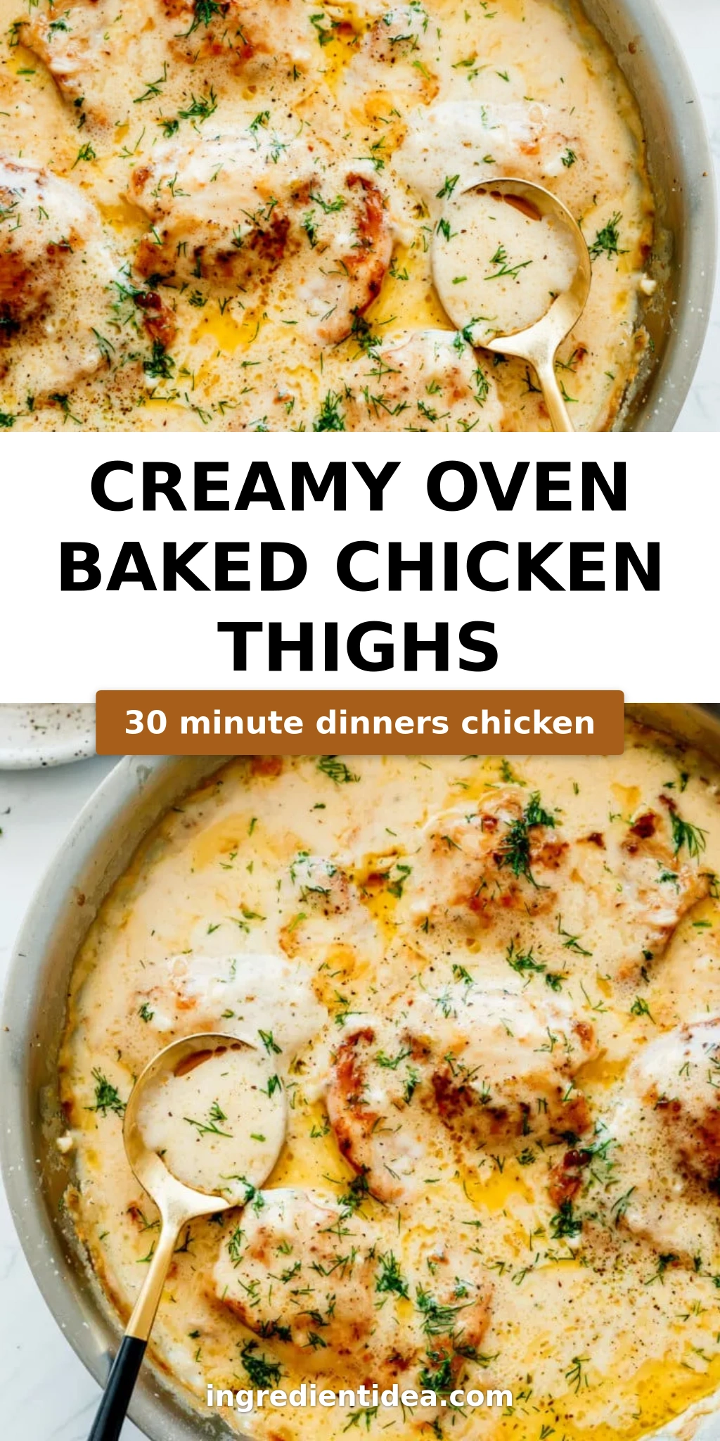 Creamy Oven Baked Chicken Thighs