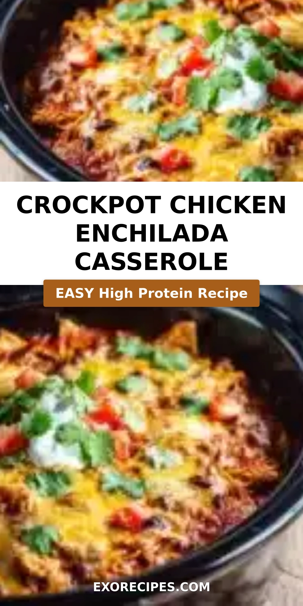 Crockpot Chicken Enchilada Casserole