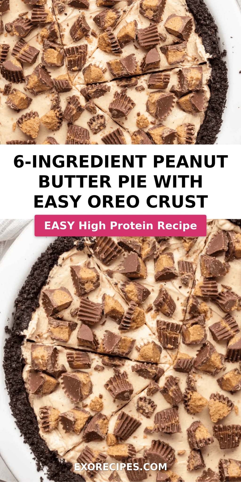 6-Ingredient Peanut Butter Pie with Easy Oreo Crust