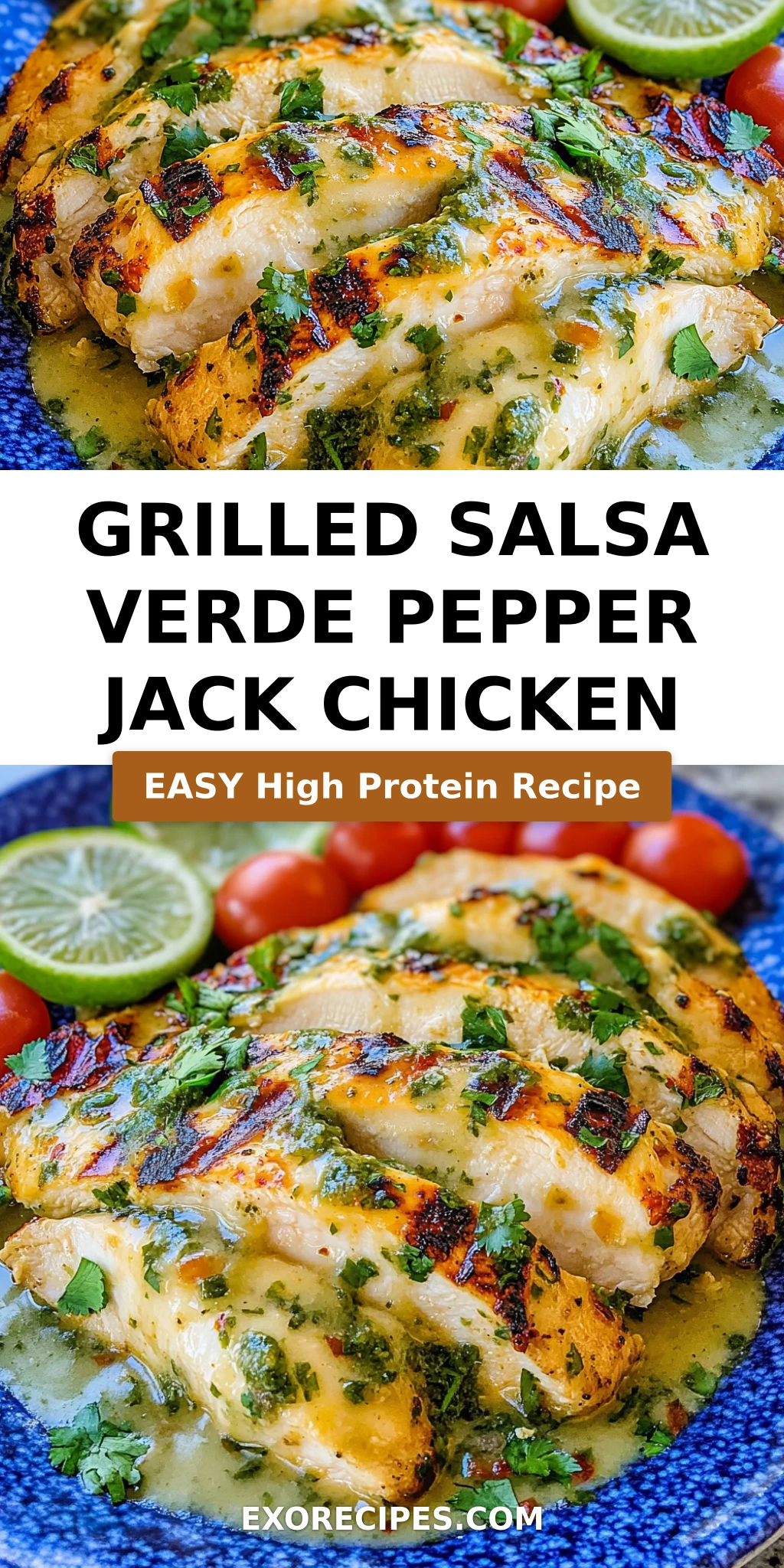 Grilled Salsa Verde Pepper Jack Chicken
