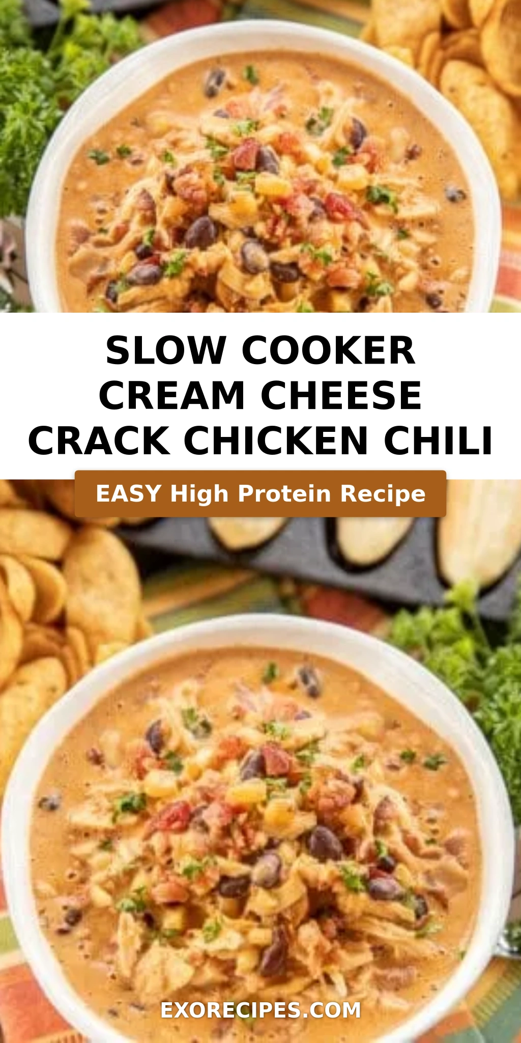 Slow Cooker Cream Cheese Crack Chicken Chili