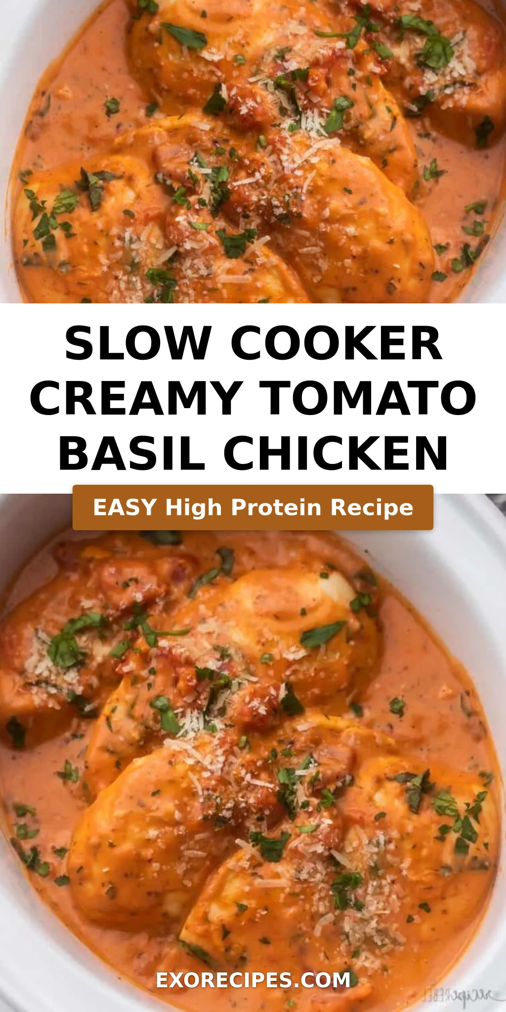 Slow Cooker Creamy Tomato Basil Chicken