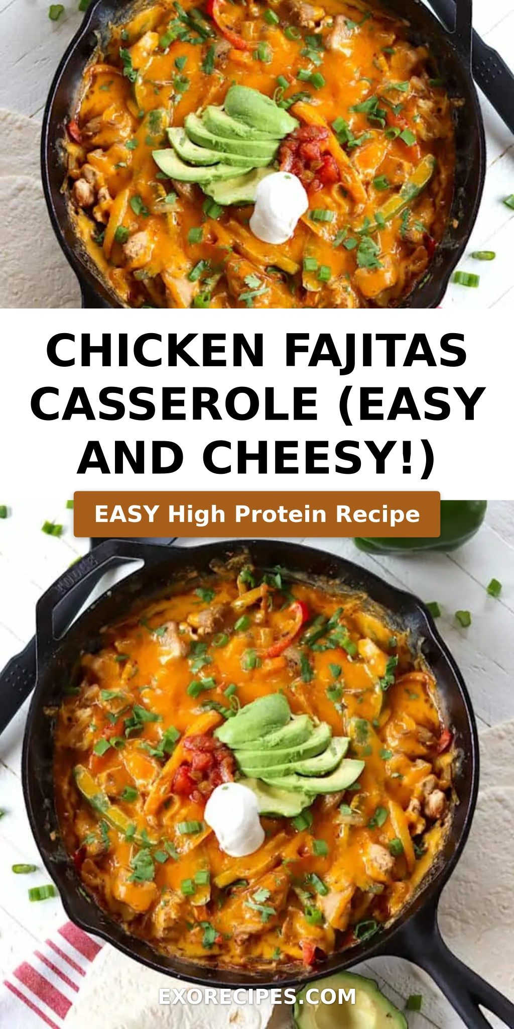 Chicken Fajitas Casserole (easy and cheesy!)