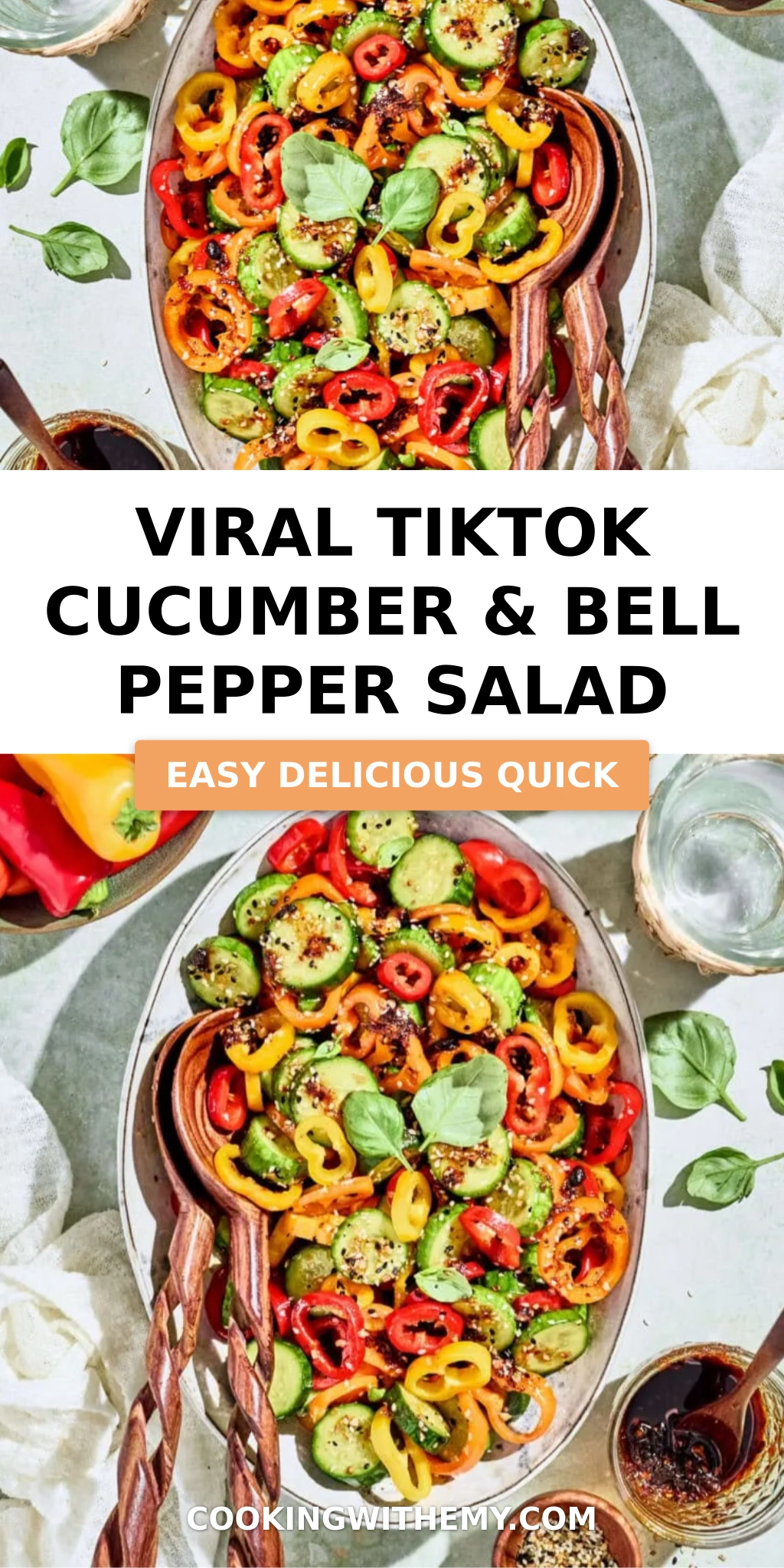 Viral TikTok Cucumber & Bell Pepper Salad