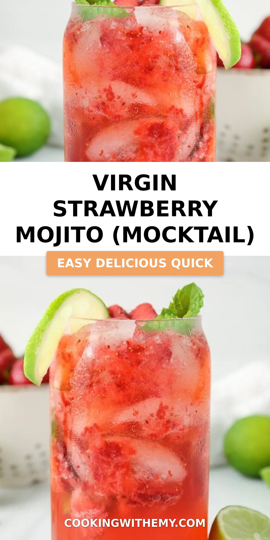 Virgin Strawberry Mojito (Mocktail)