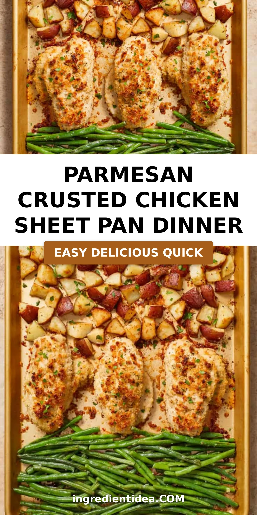 Parmesan Crusted Chicken Sheet Pan Dinner