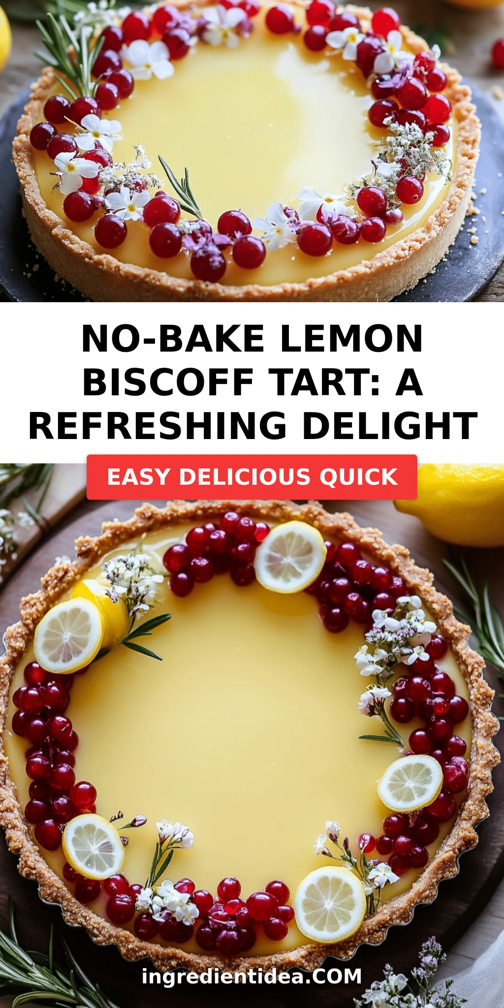 No-Bake Lemon Biscoff Tart: A Refreshing Delight