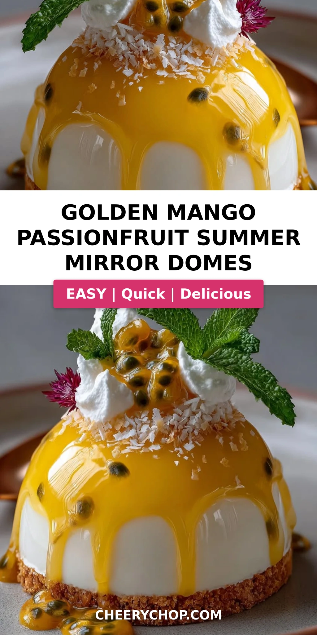 Golden Mango Passionfruit Summer Mirror Domes