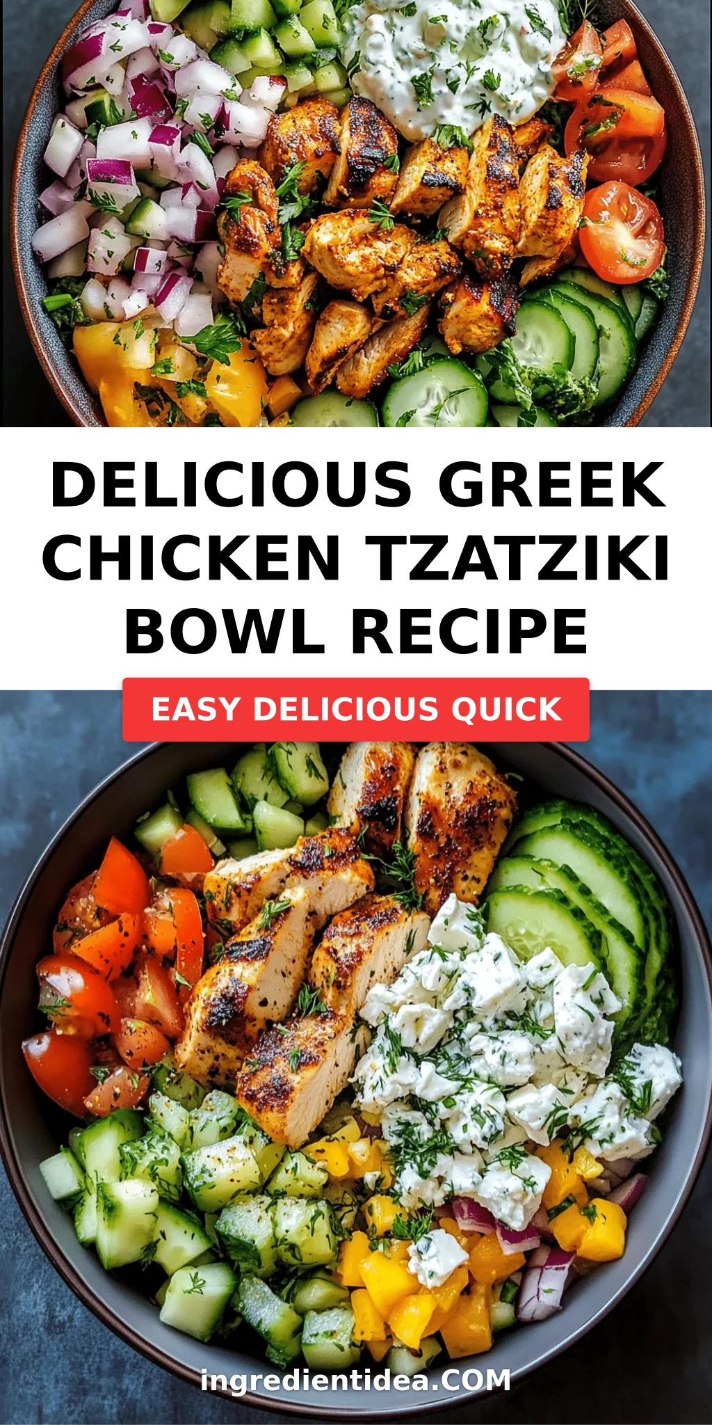 Delicious Greek Chicken Tzatziki Bowl Recipe