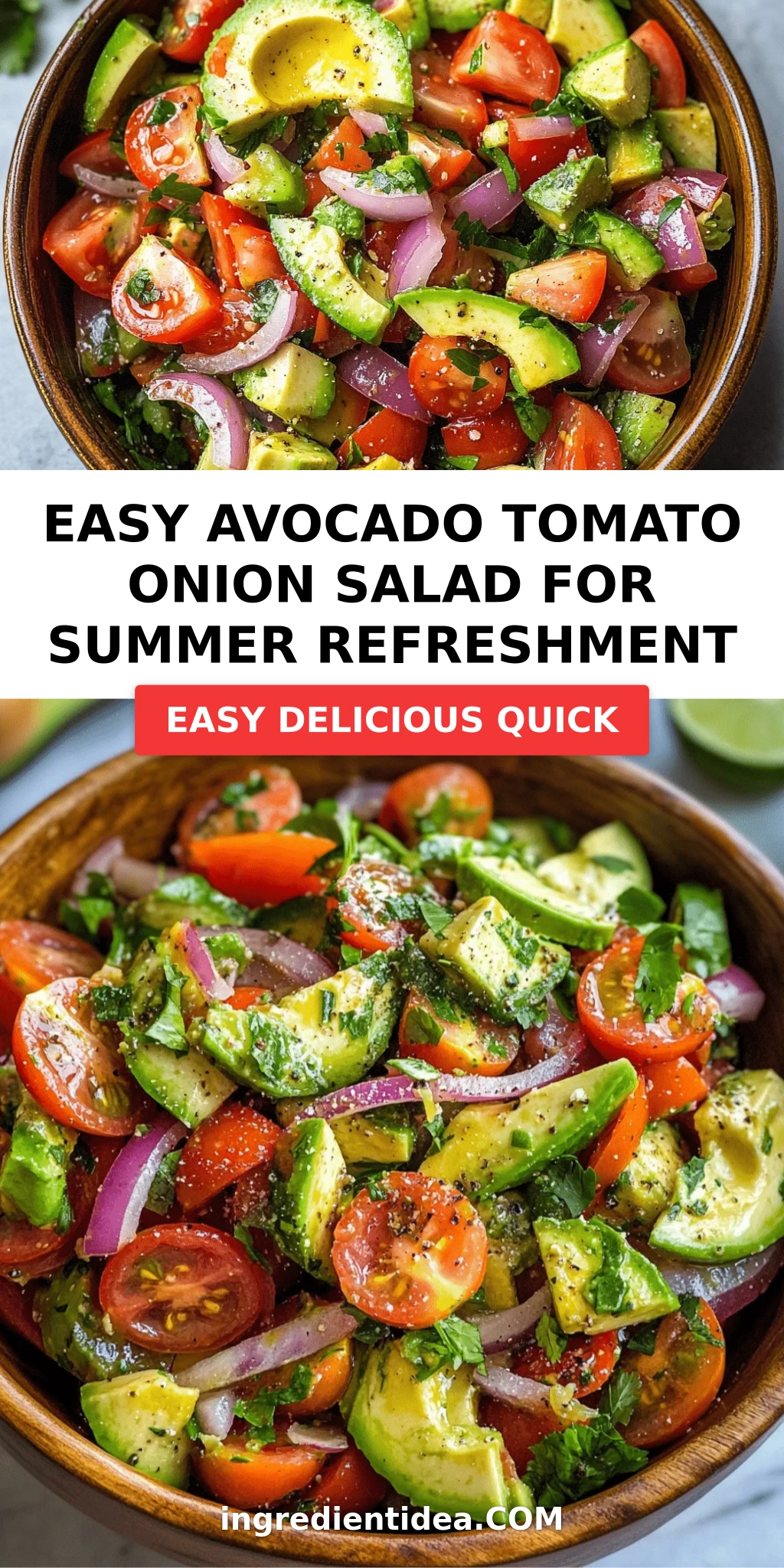 Easy Avocado Tomato Onion Salad for Summer Refreshment