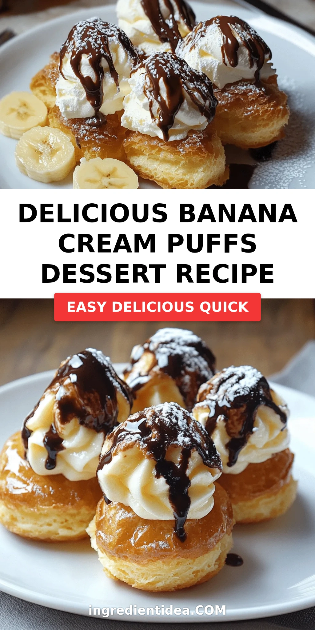 Delicious Banana Cream Puffs Dessert Recipe