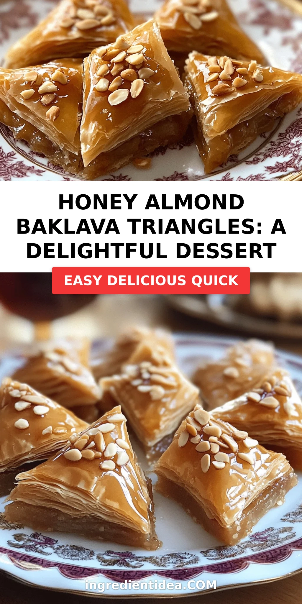Honey Almond Baklava Triangles: A Delightful Dessert