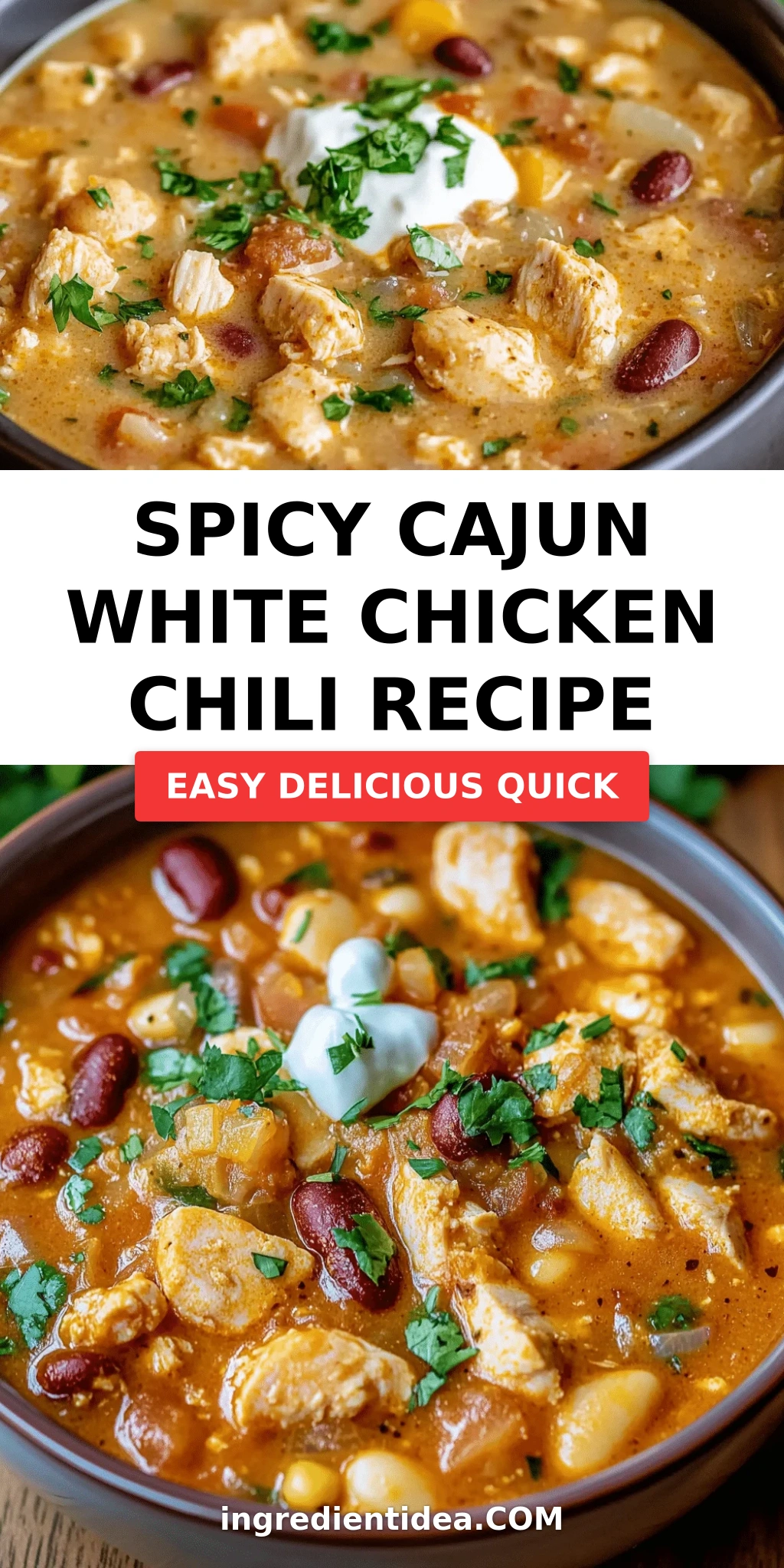 Spicy Cajun White Chicken Chili Recipe
