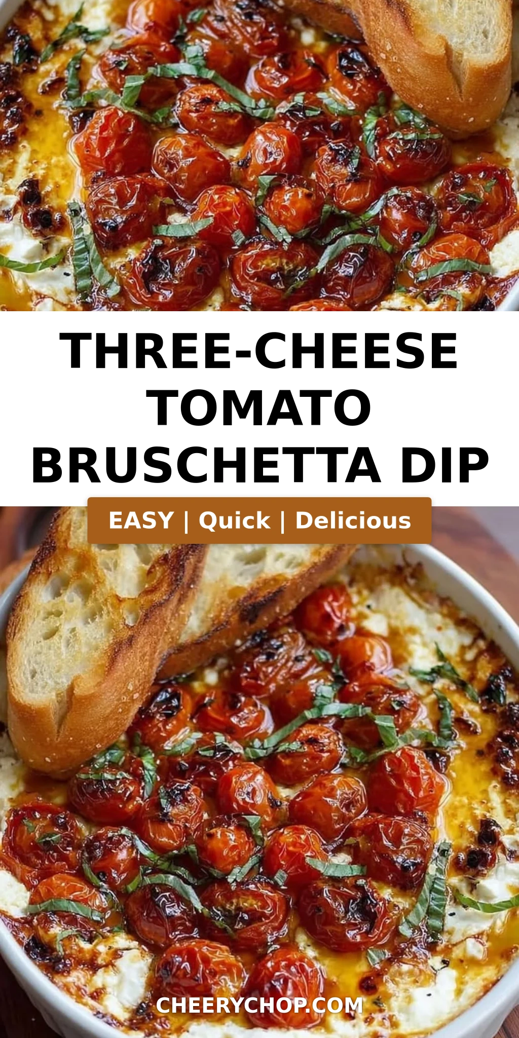 Three-Cheese Tomato Bruschetta Dip