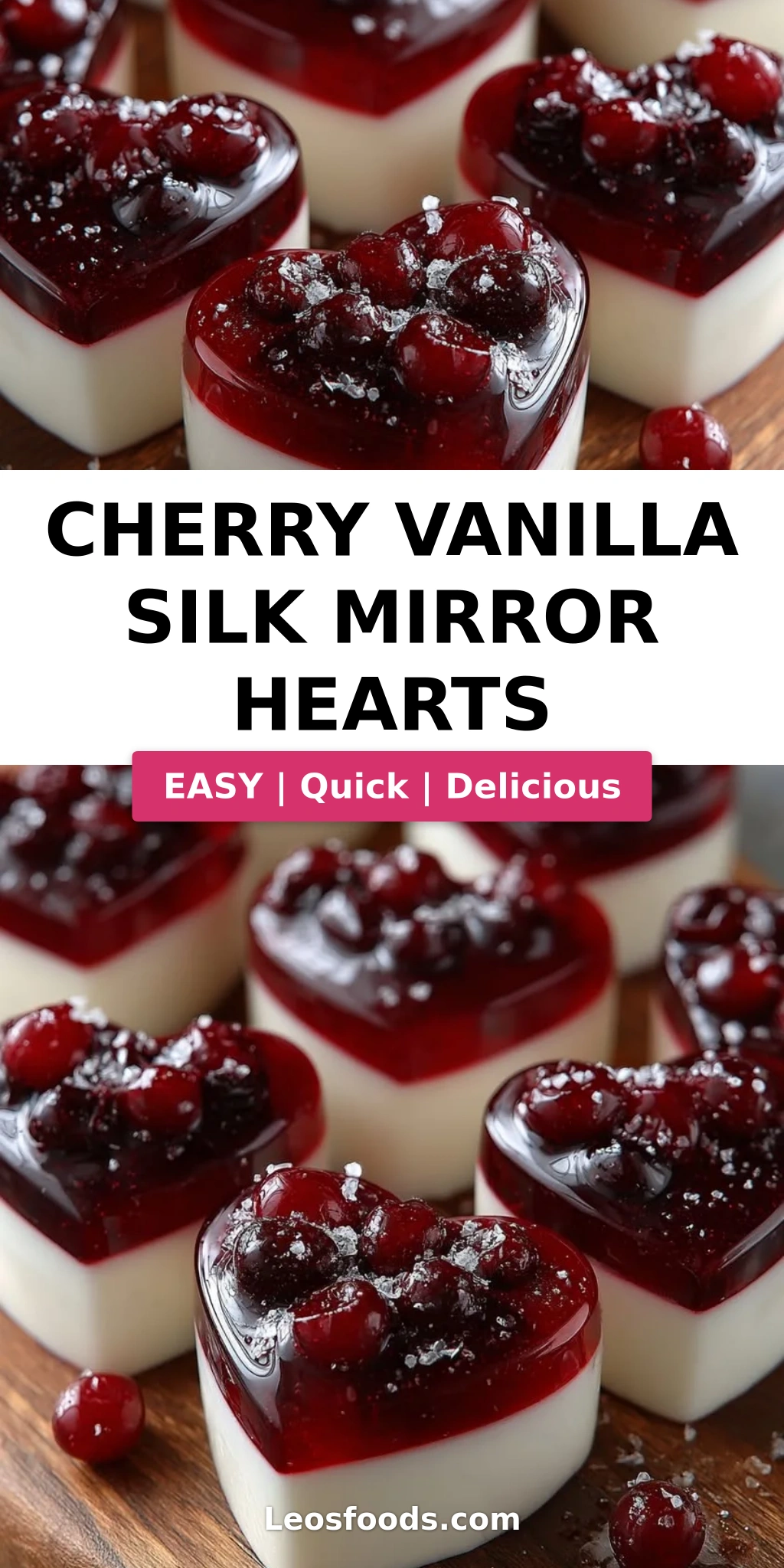 Cherry Vanilla Silk Mirror Hearts