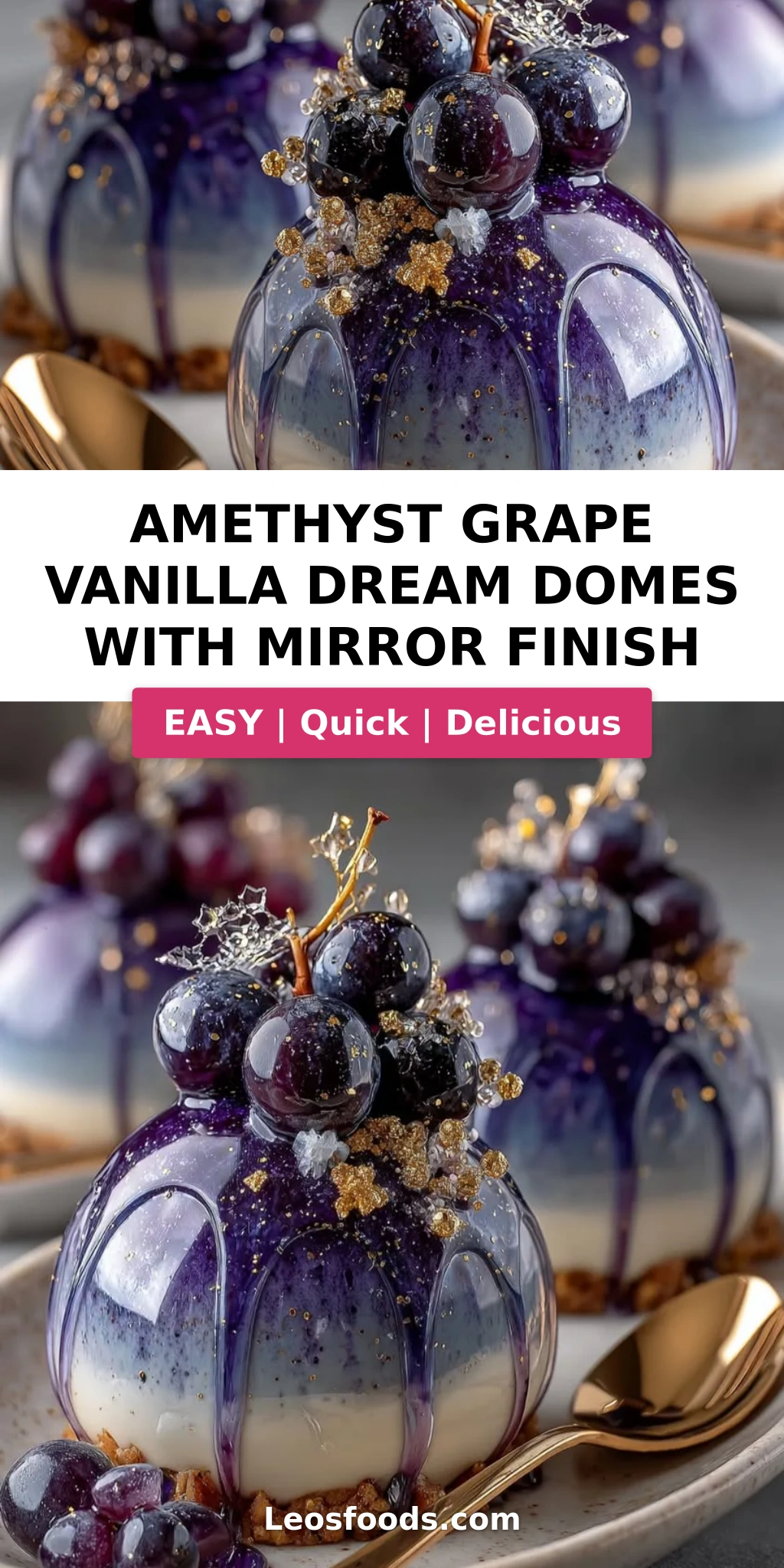 Amethyst Grape Vanilla Dream Domes with Mirror Finish