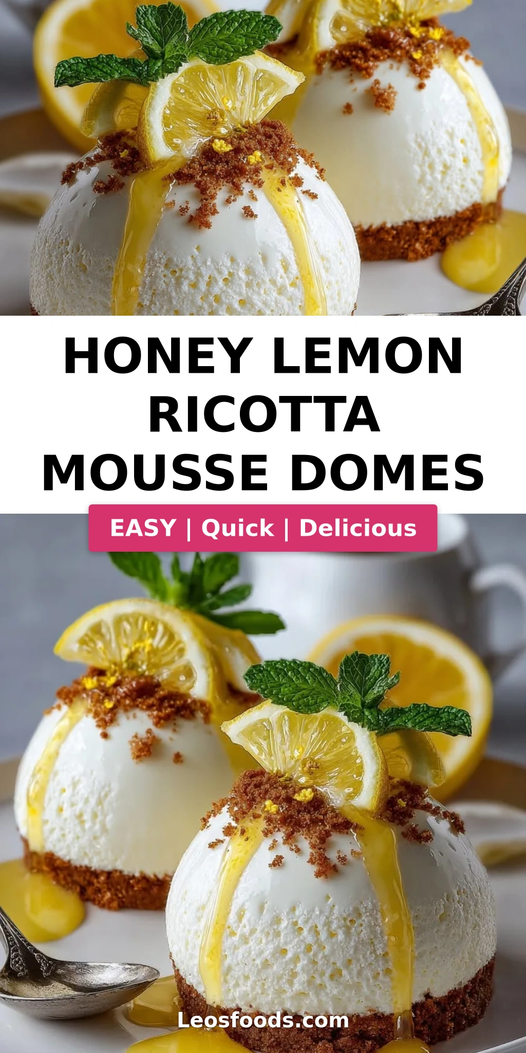 Honey Lemon Ricotta Mousse Domes