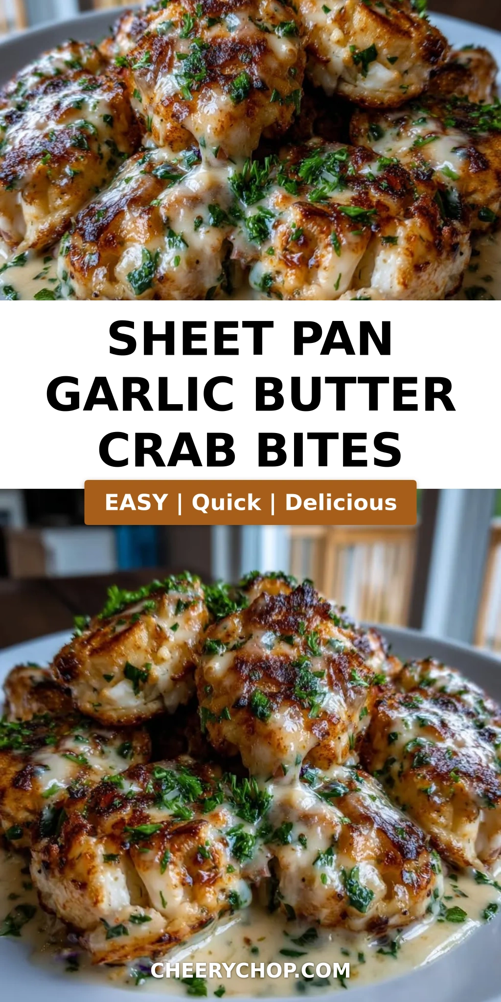 Sheet Pan Garlic Butter Crab Bites