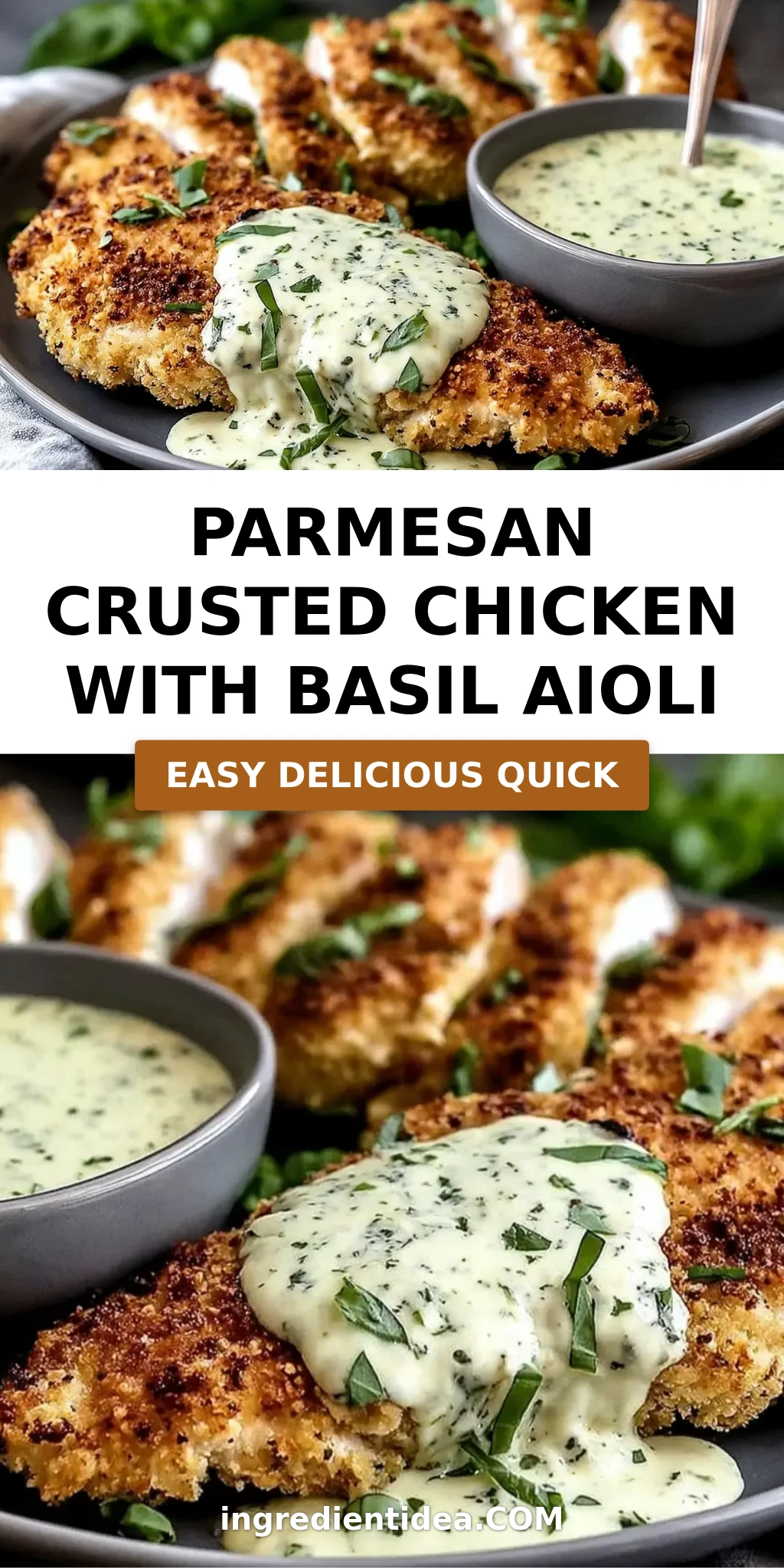 Parmesan Crusted Chicken with Basil Aioli