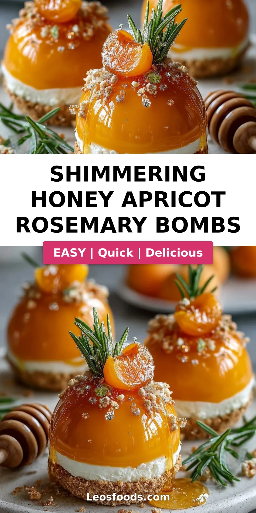 Shimmering Honey Apricot Rosemary Bombs