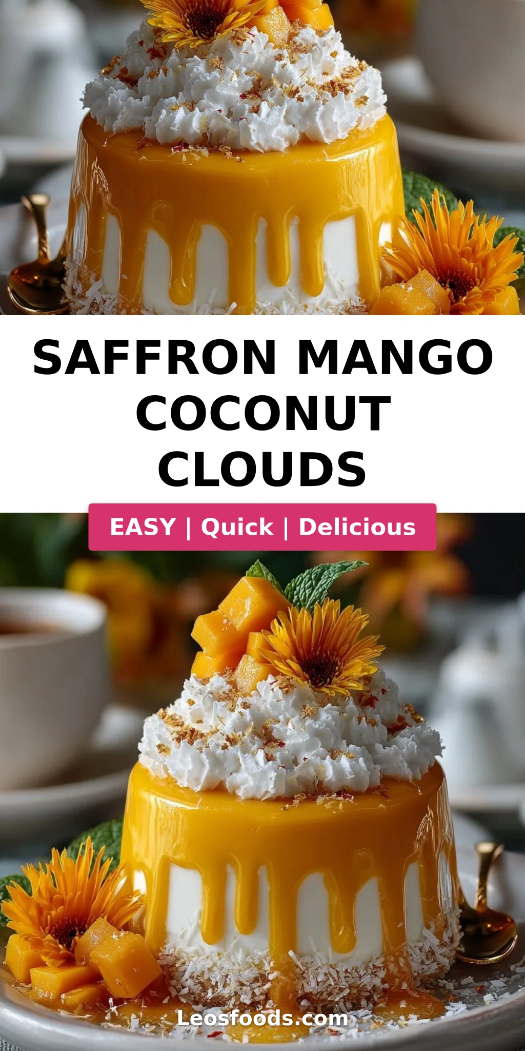 Saffron Mango Coconut Clouds