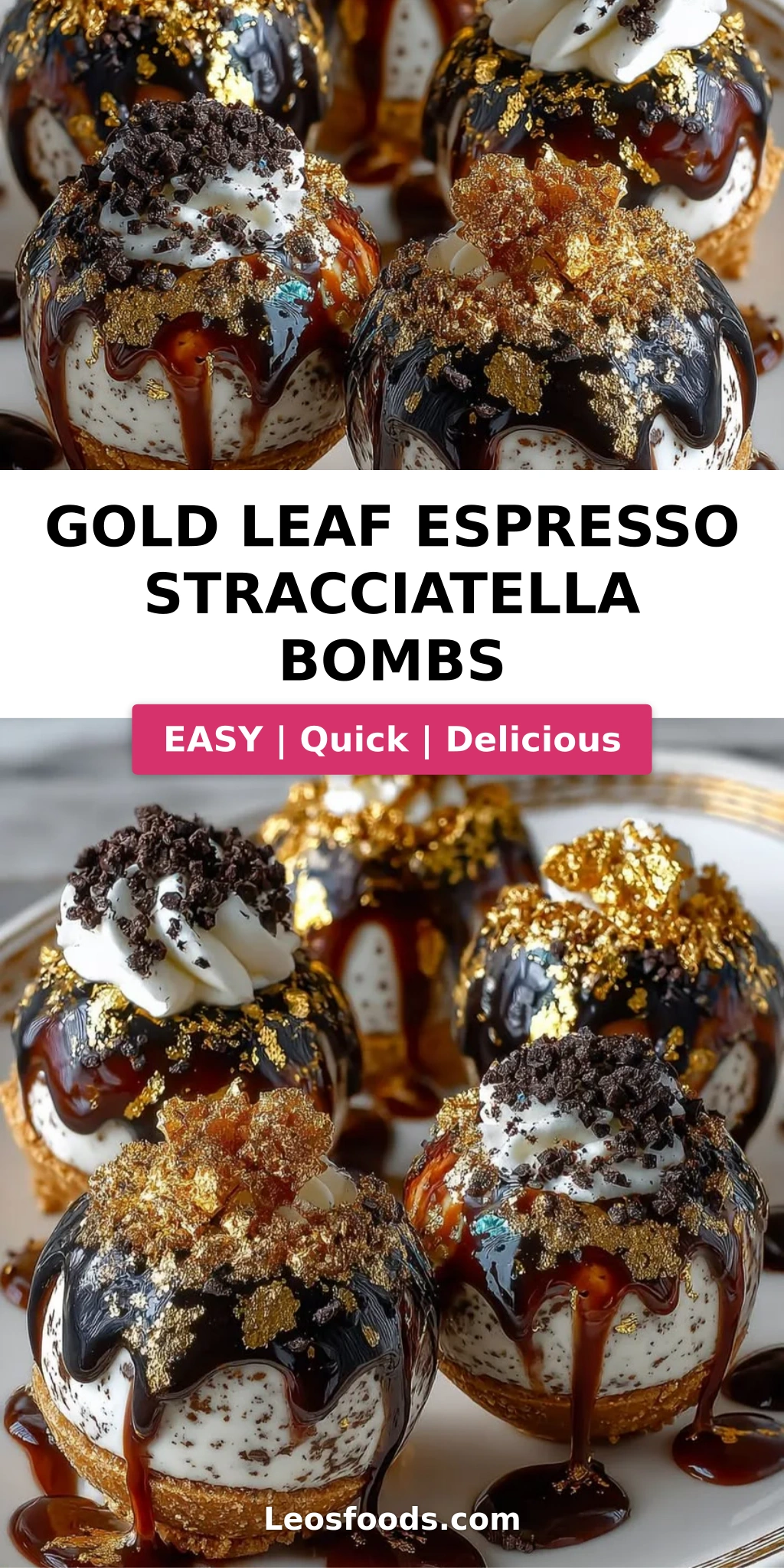 Gold Leaf Espresso Stracciatella Bombs