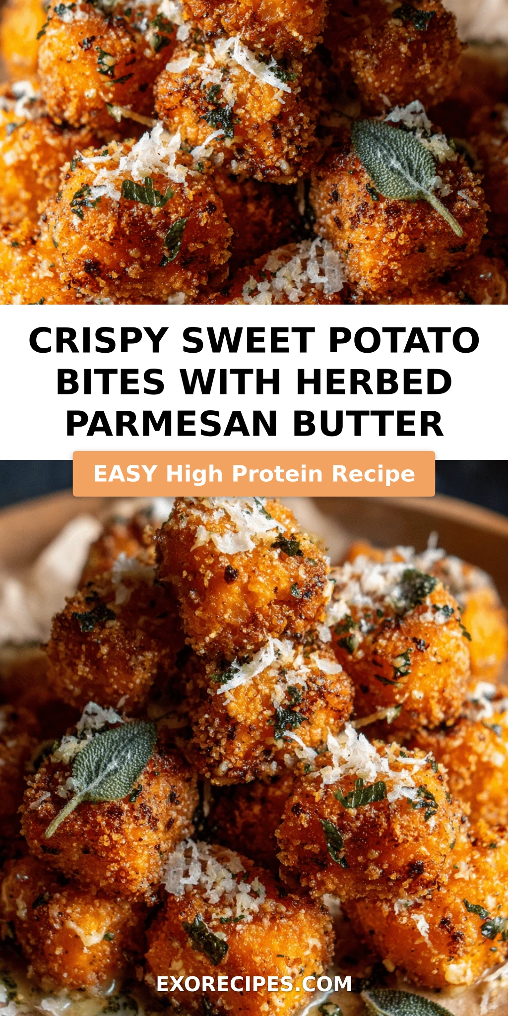 Crispy Sweet Potato Bites with Herbed Parmesan Butter