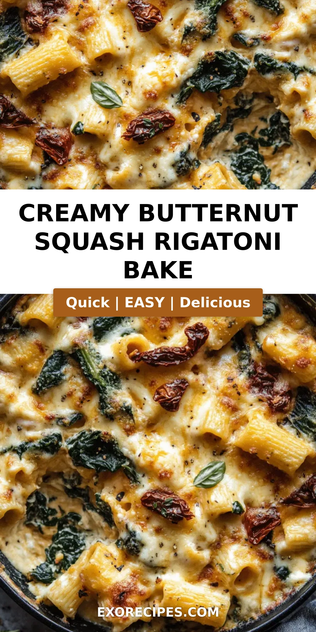 Creamy Butternut Squash Rigatoni Bake