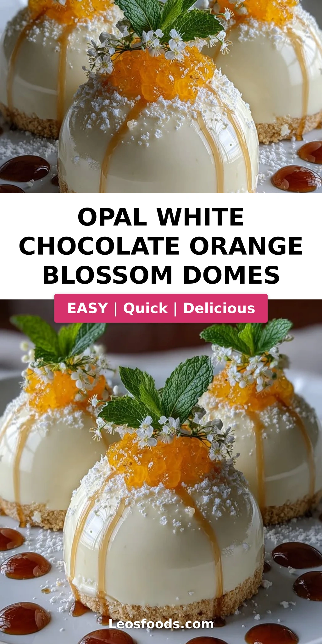 Opal White Chocolate Orange Blossom Domes