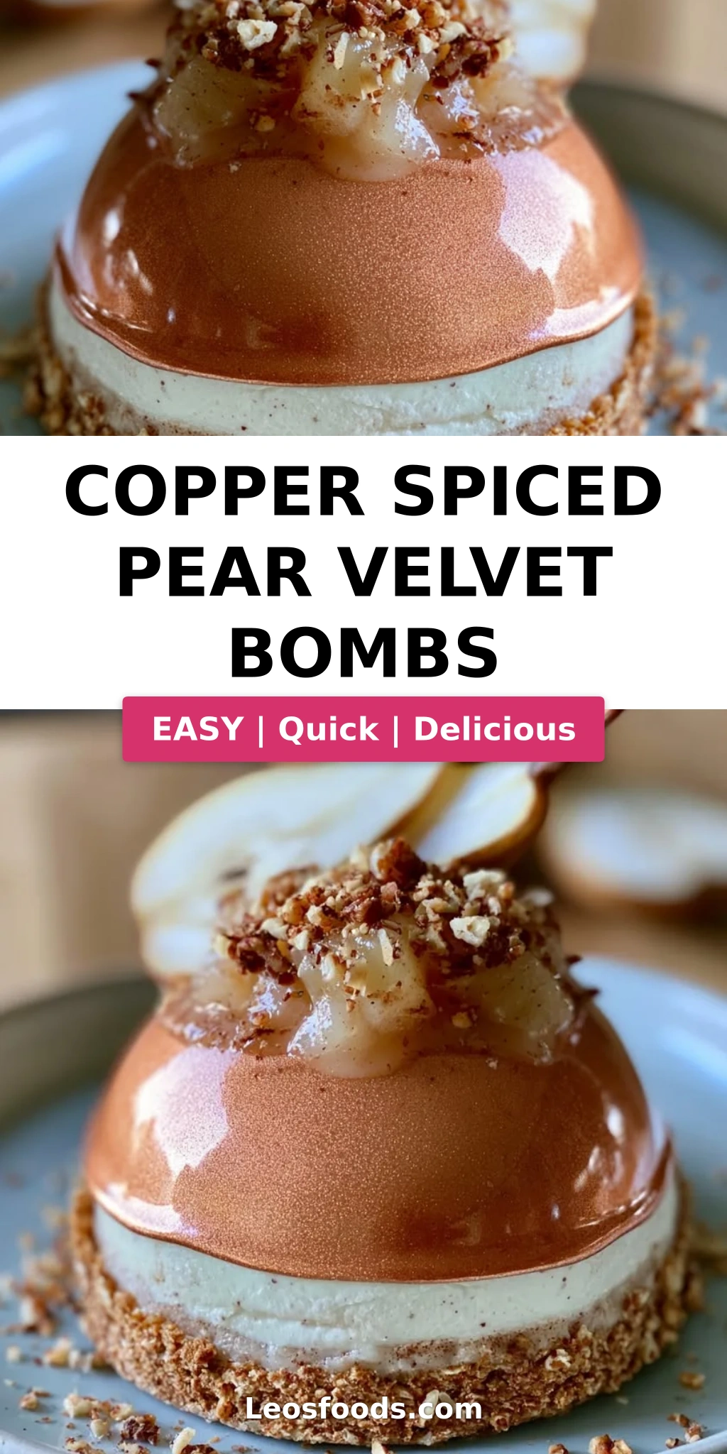 Copper Spiced Pear Velvet Bombs