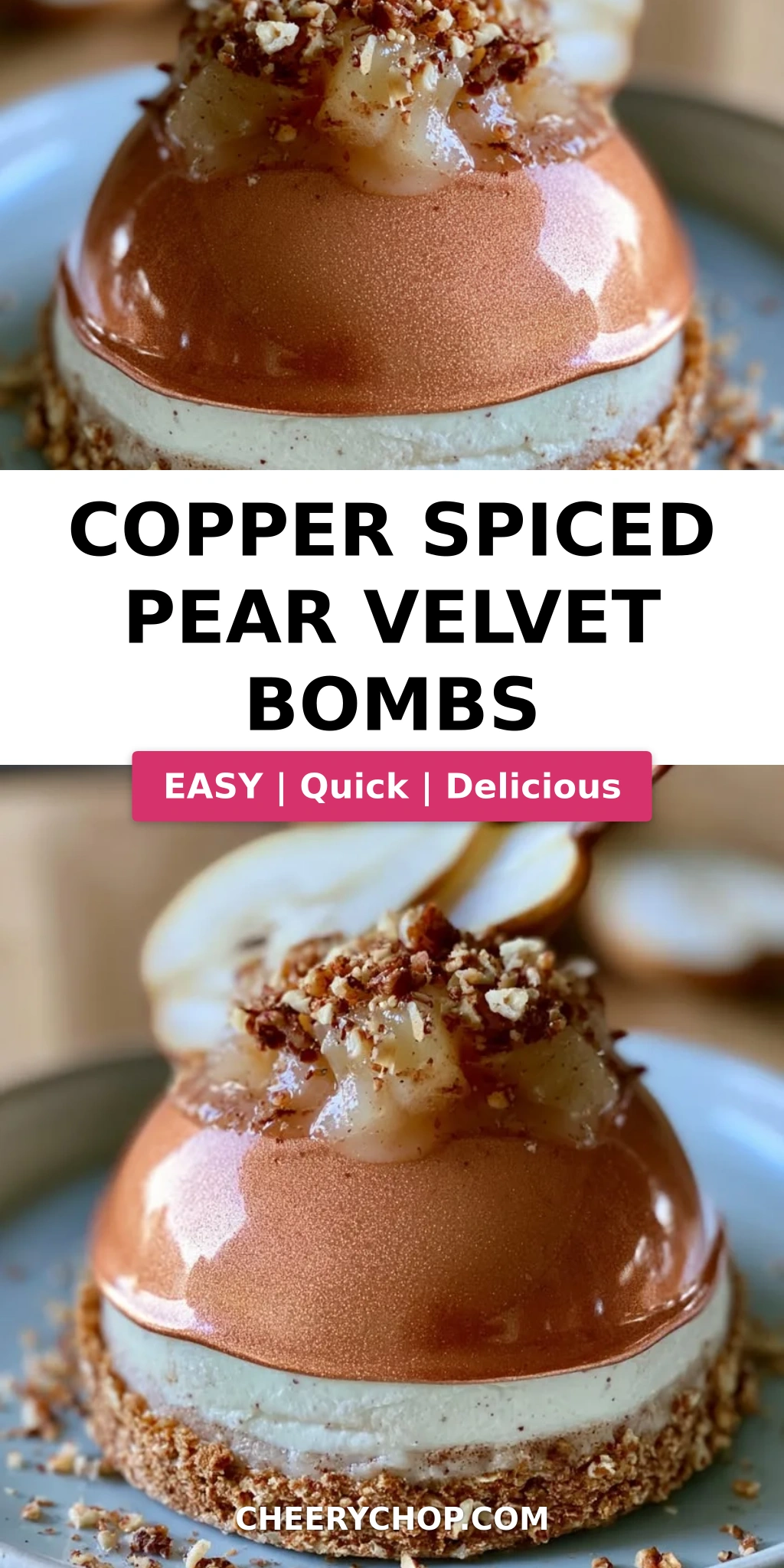 Copper Spiced Pear Velvet Bombs