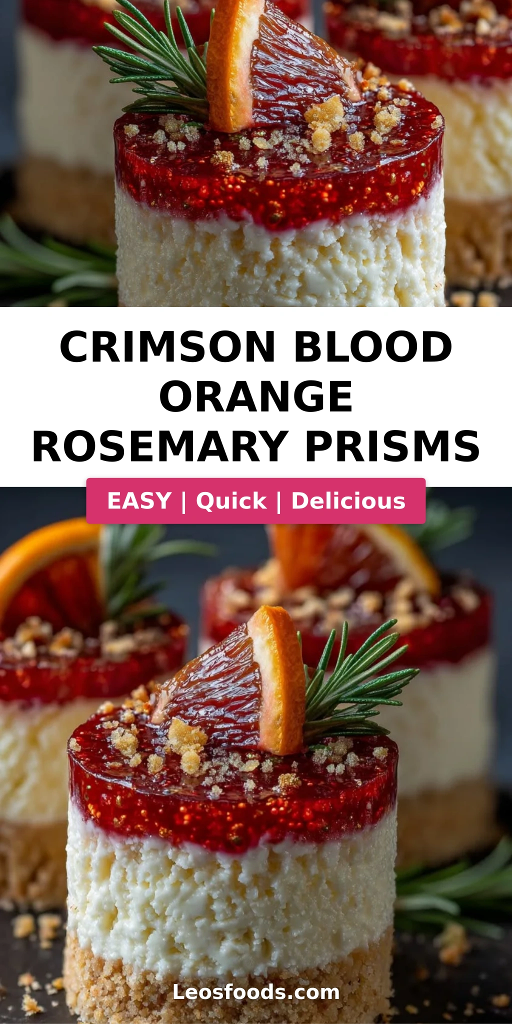 Crimson Blood Orange Rosemary Prisms