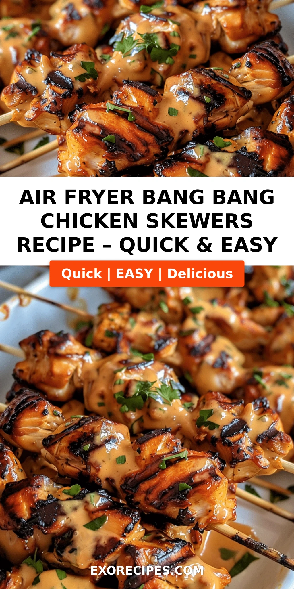 Air Fryer Bang Bang Chicken Skewers