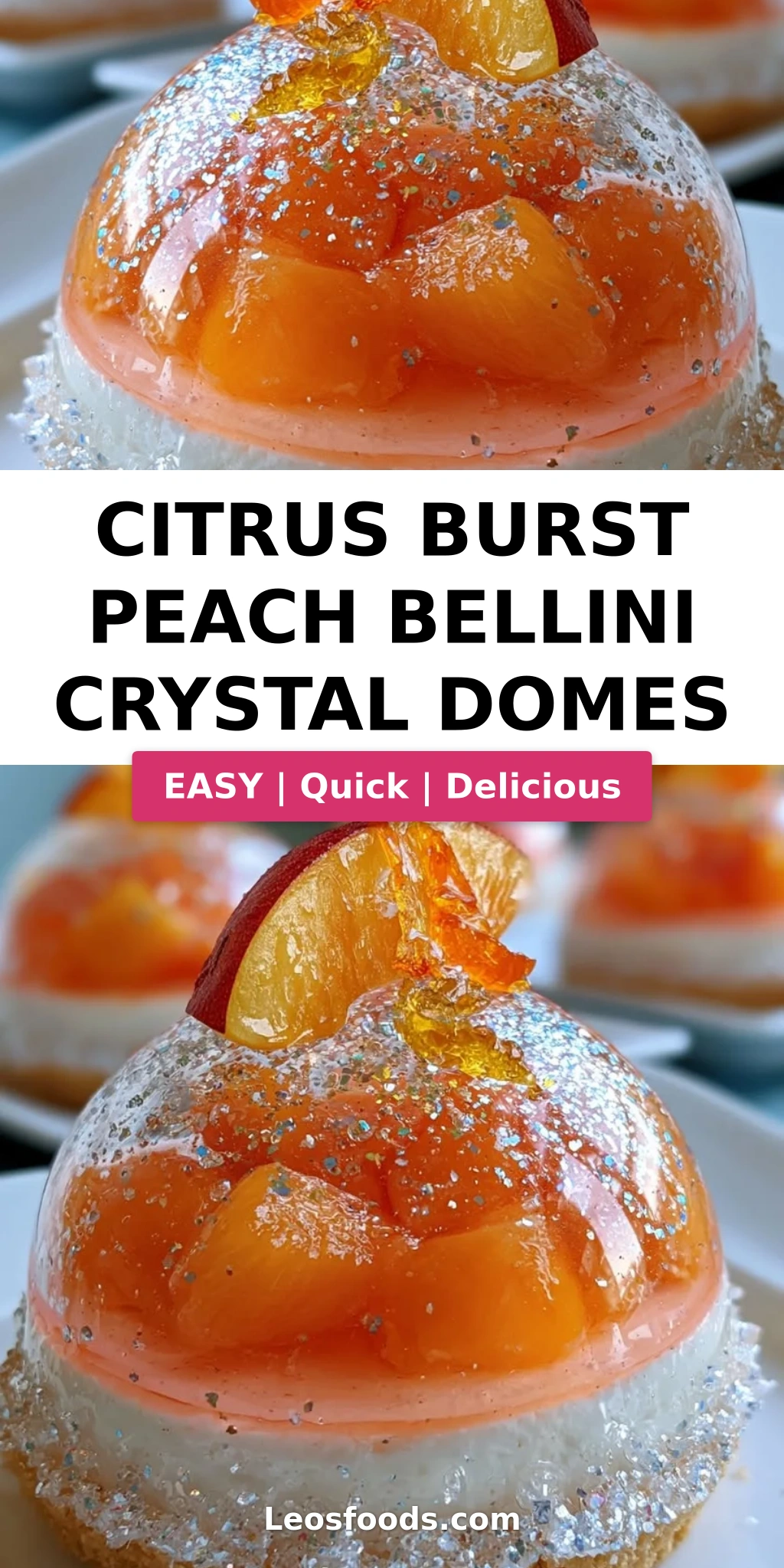 Citrus Burst Peach Bellini Crystal Domes