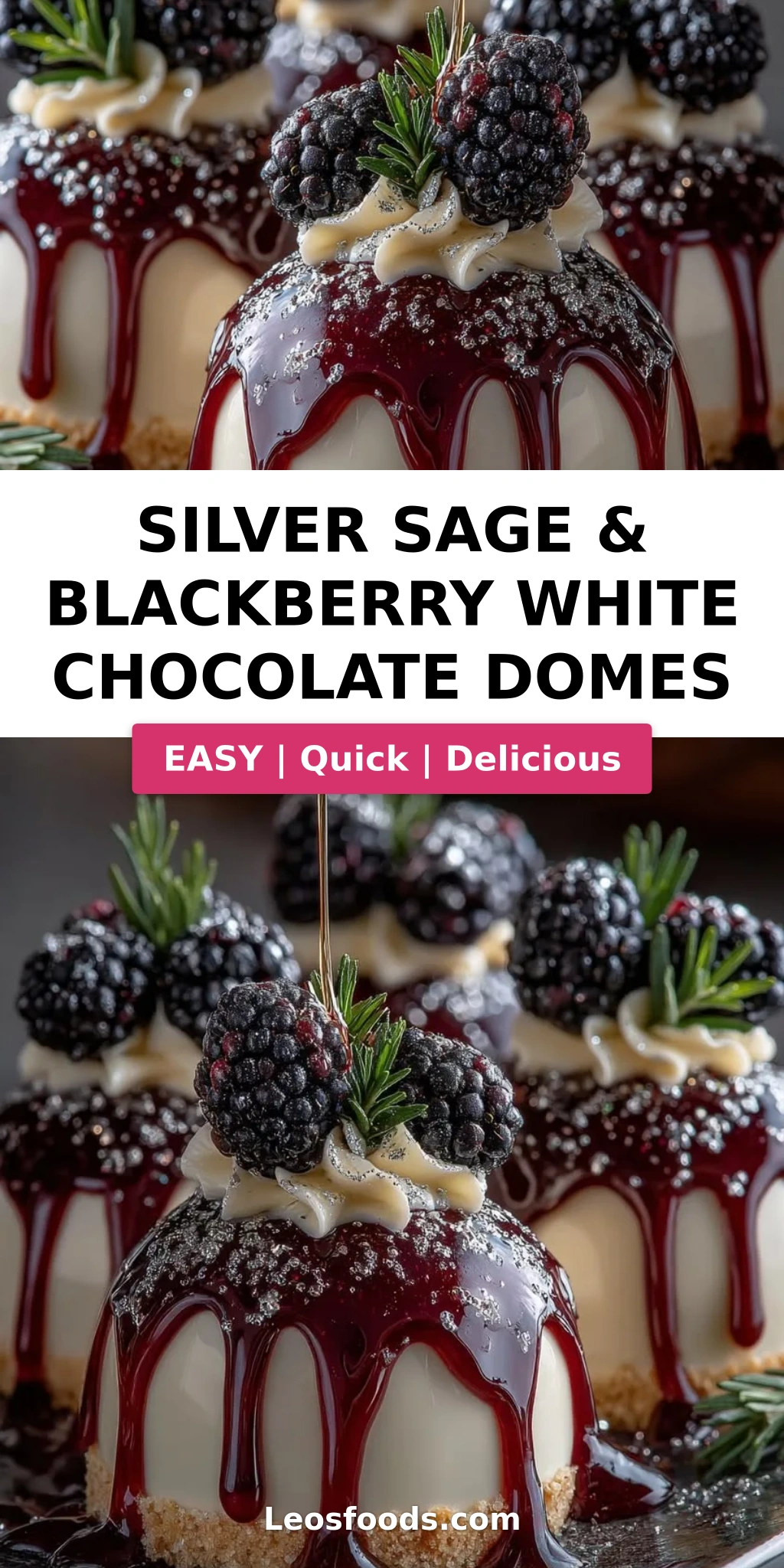 Silver Sage & Blackberry White Chocolate Domes