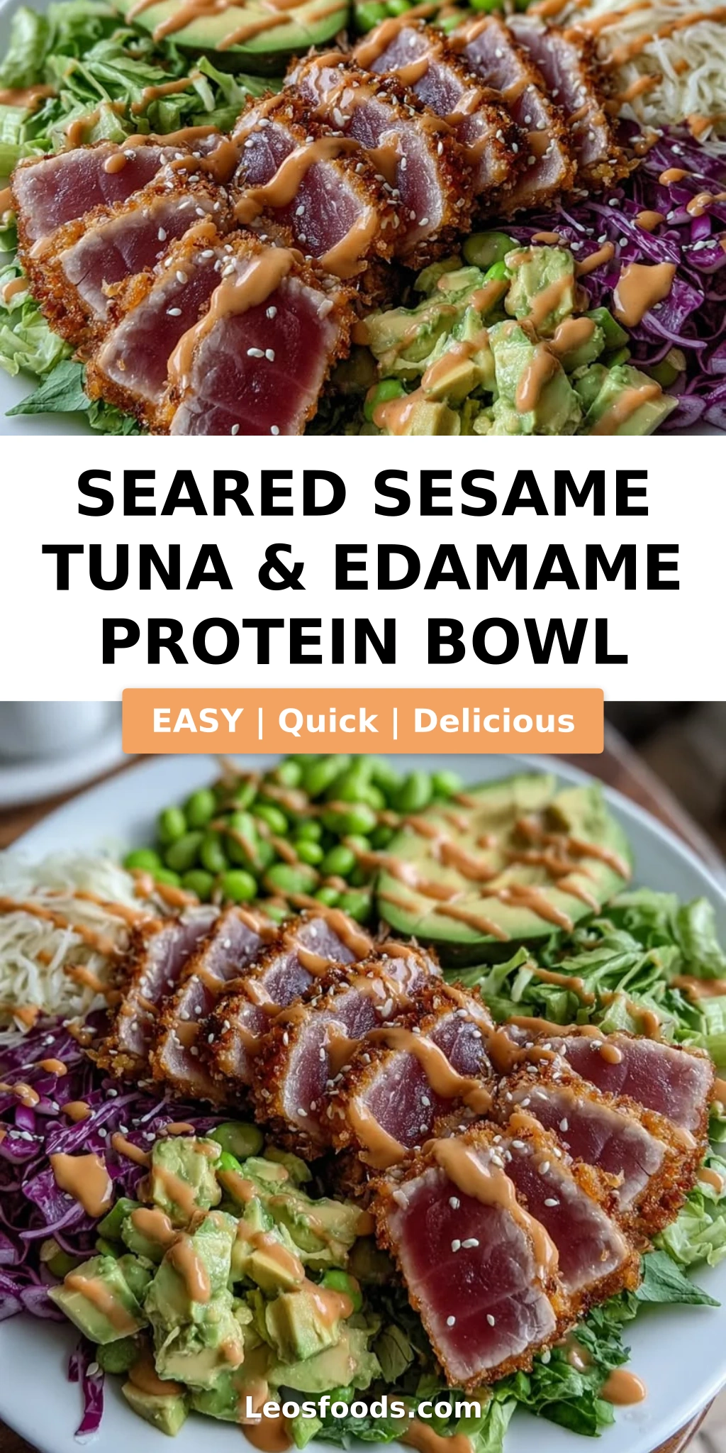 Seared Sesame Tuna & Edamame Protein Bowl