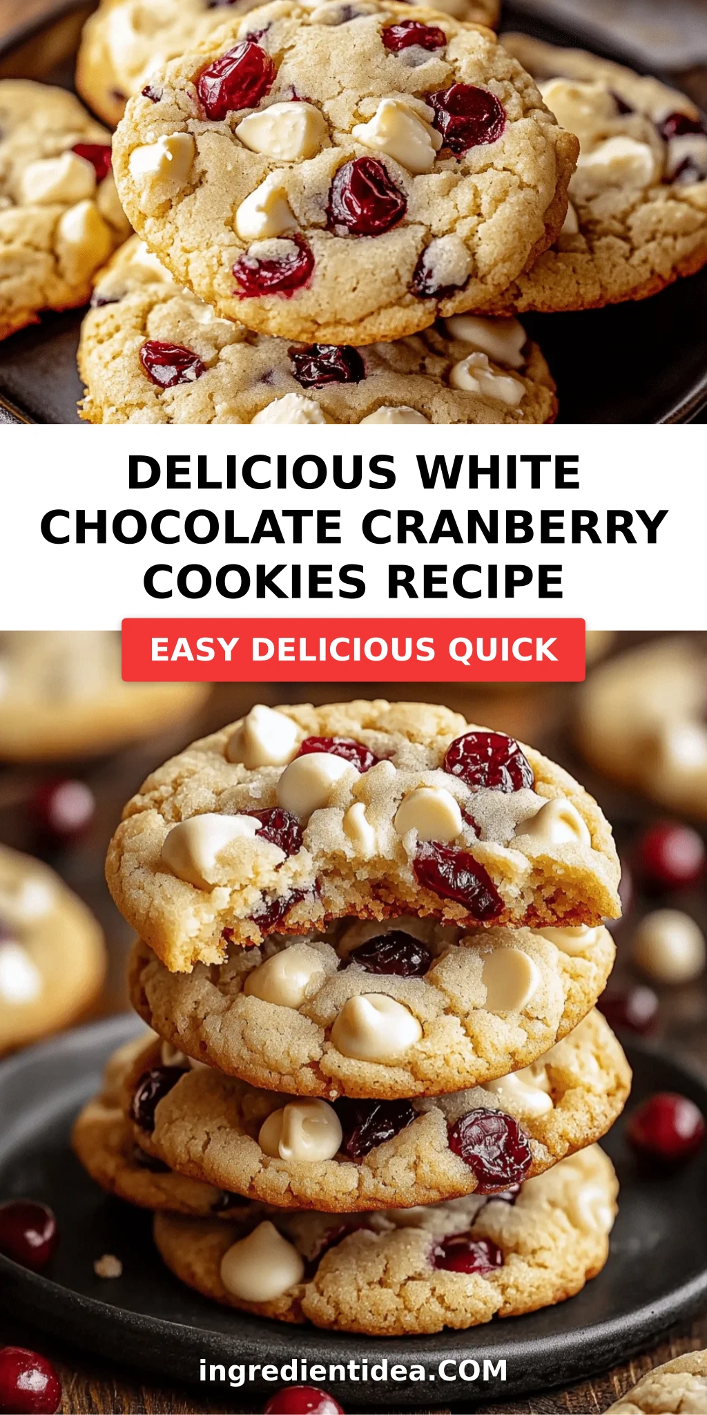 Delicious White Chocolate Cranberry Cookies Recipe