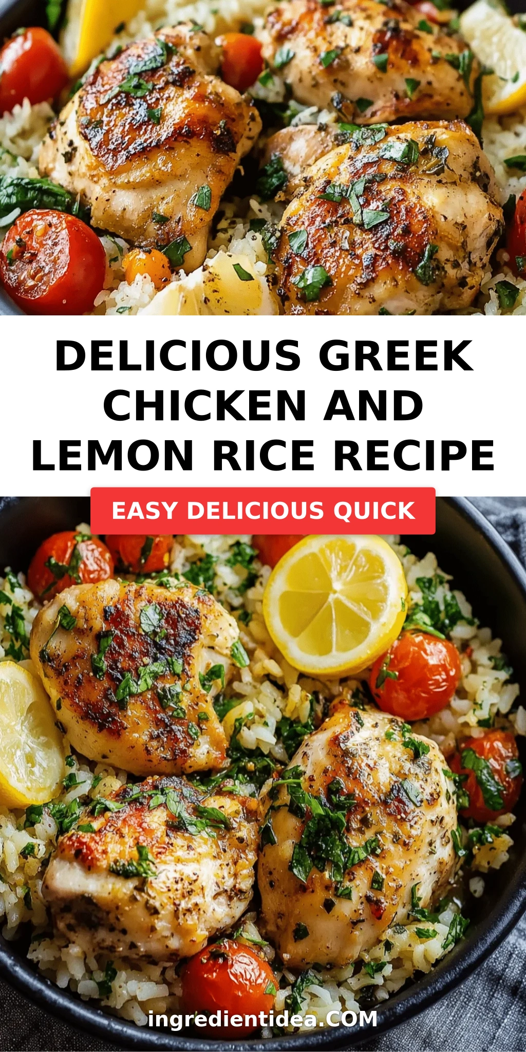 Delicious Greek Chicken and Lemon Rice Recipe