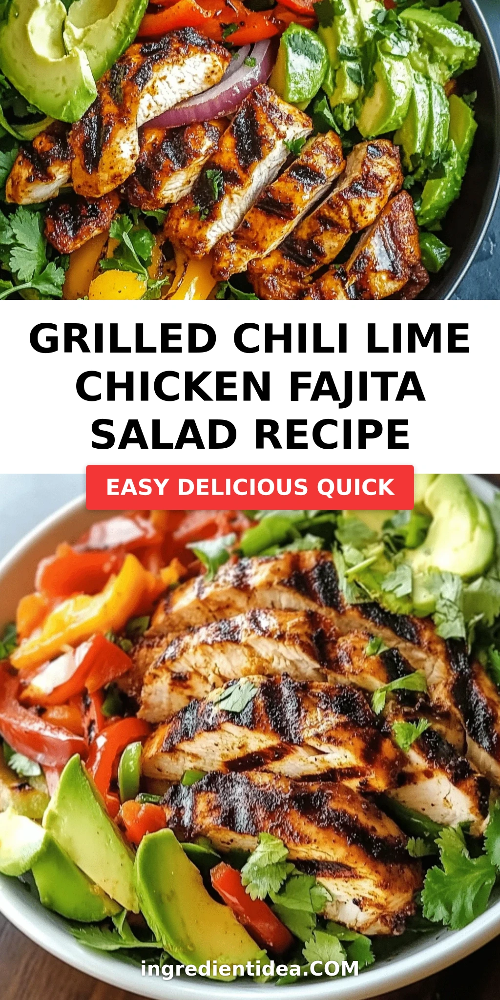 Grilled Chili Lime Chicken Fajita Salad Recipe