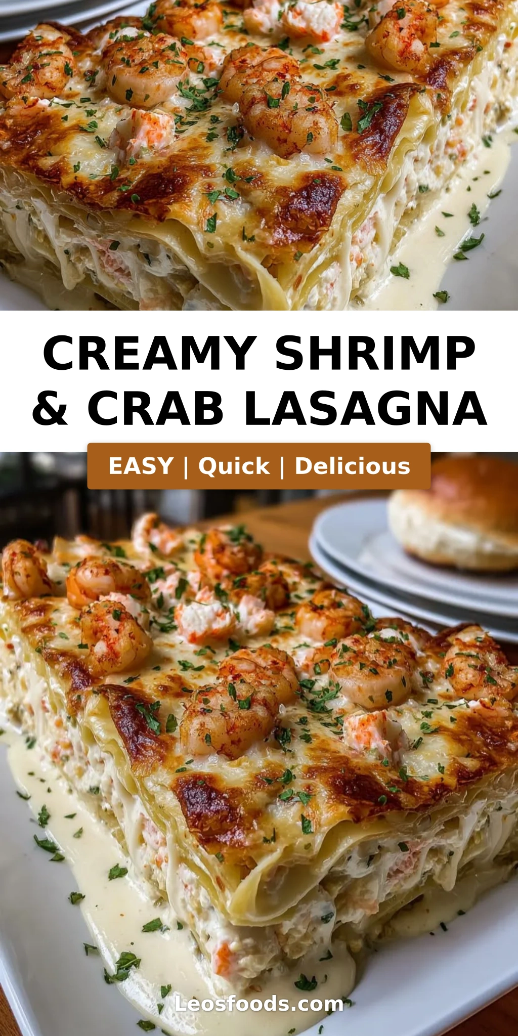 Creamy Shrimp & Crab Lasagna