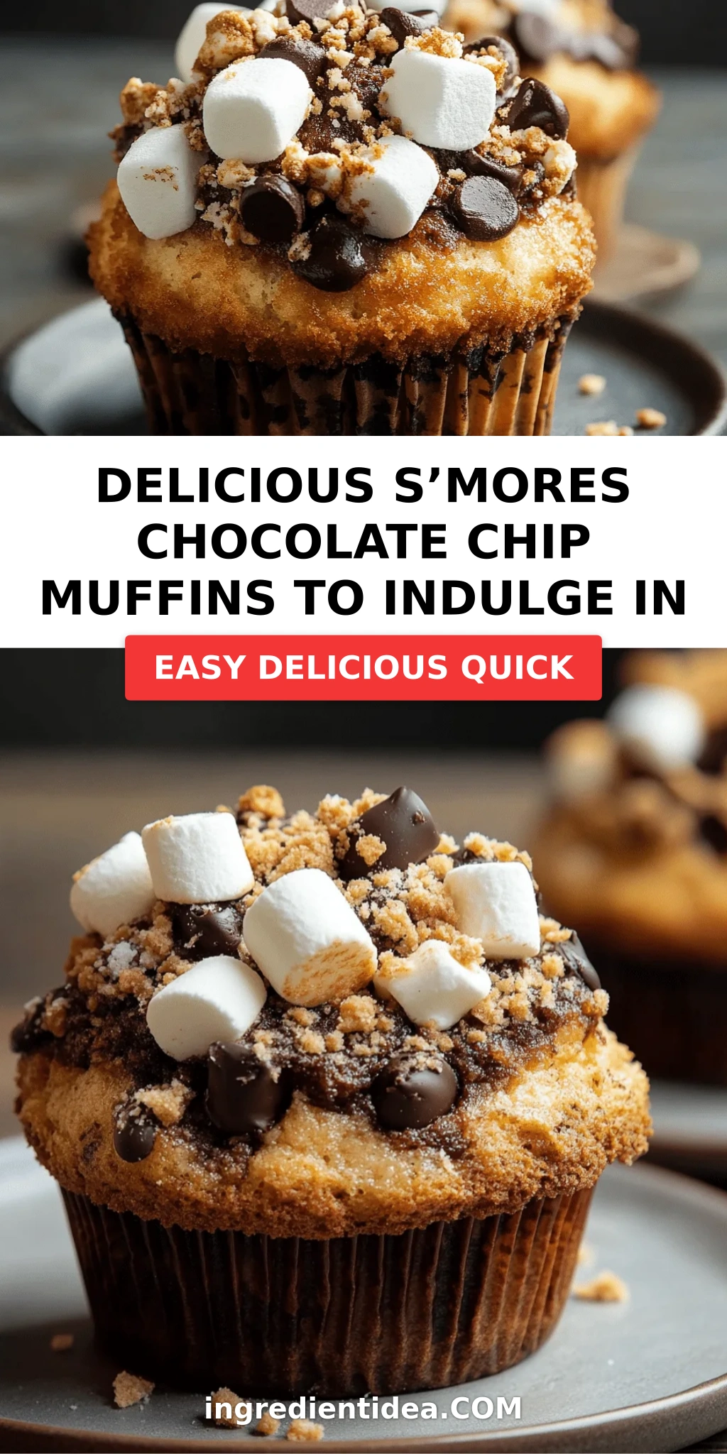 Delicious S’mores Chocolate Chip Muffins to Indulge In